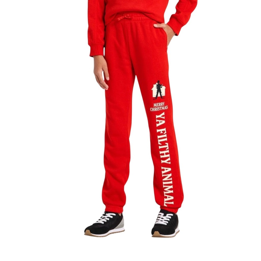 Home Alone Merry Christmas You Filthy Animal Fleece Joggers Medium